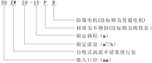 大东海泵业自吸排污泵型号意义